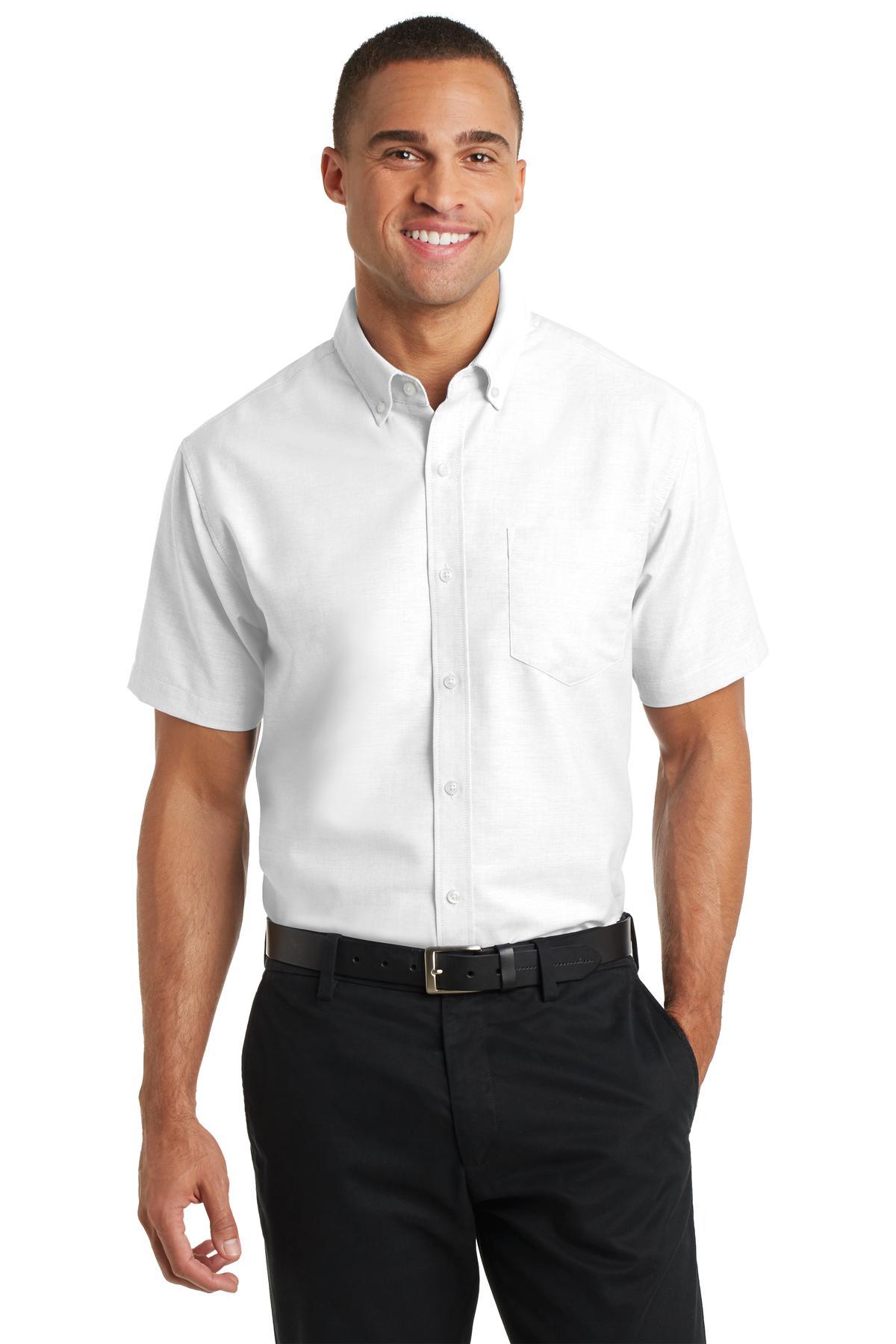 Port Authority Short Sleeve SuperPro Oxford Shirt. S659 - Dresses Max