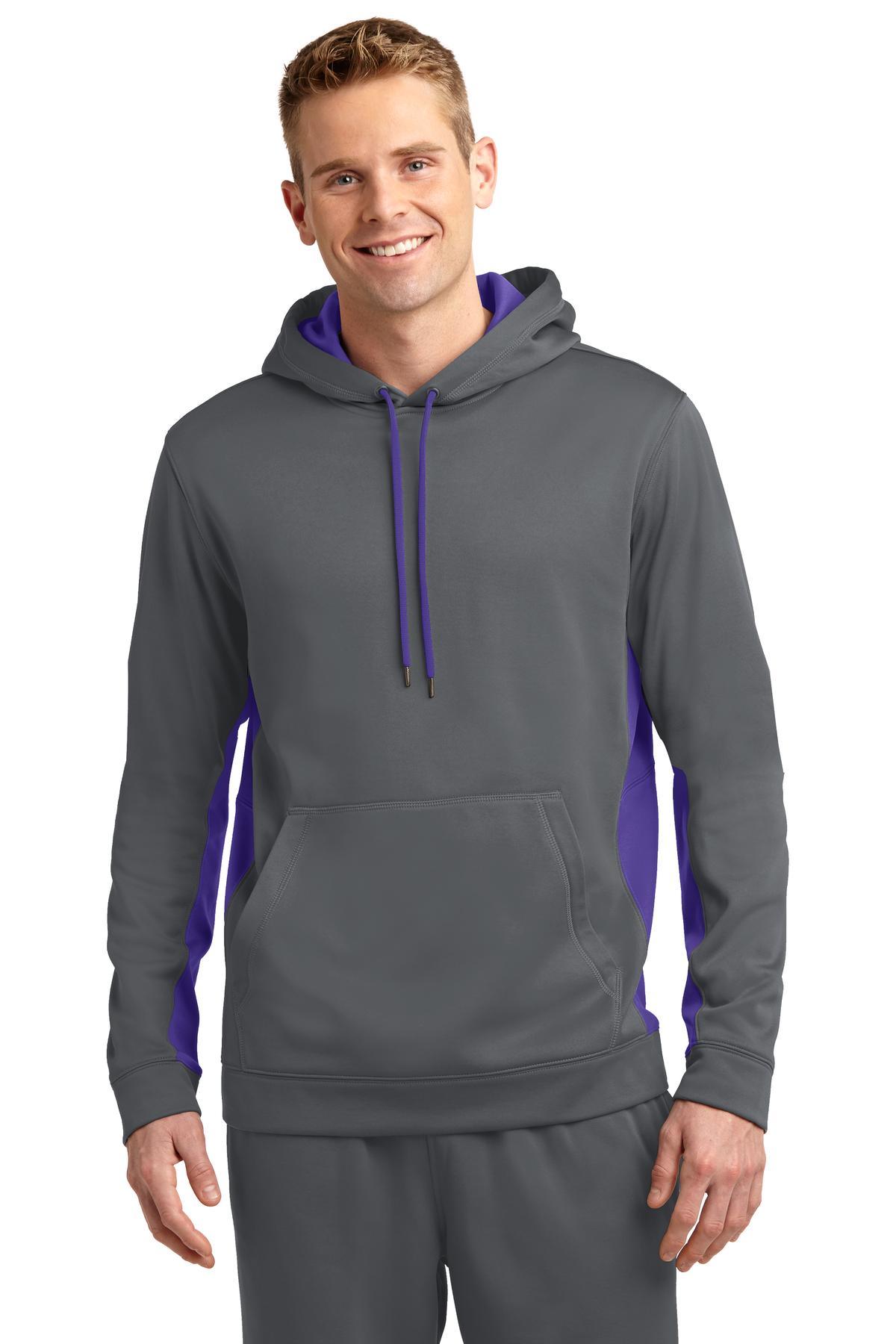 Sport-Tek Sport-Wick Fleece Colorblock Hooded Pullover. ST235 - Dresses Max