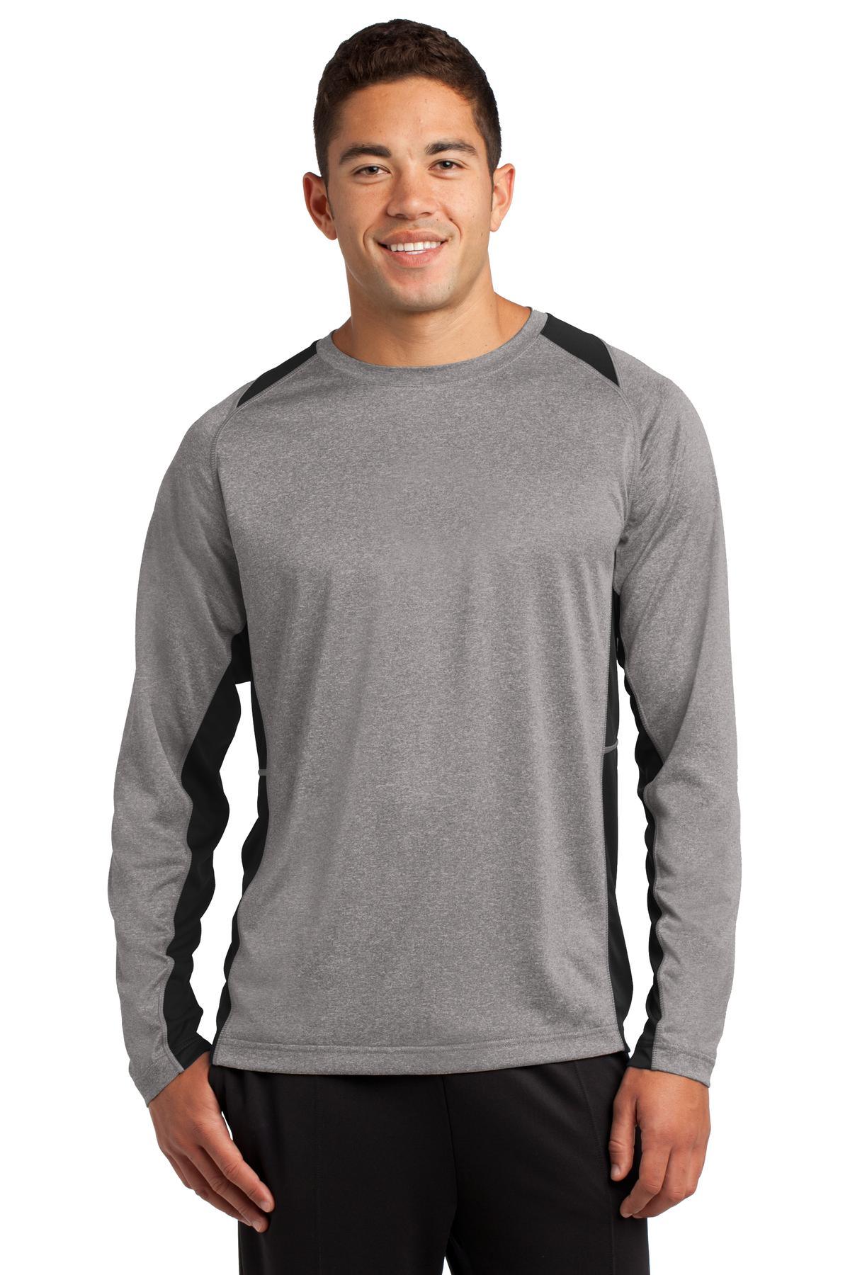 Sport-Tek Long Sleeve Heather Colorblock Contender Tee. ST361LS - Dresses Max