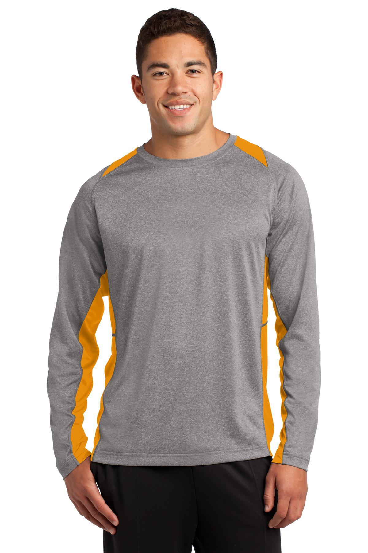 Sport-Tek Long Sleeve Heather Colorblock Contender Tee. ST361LS - Dresses Max