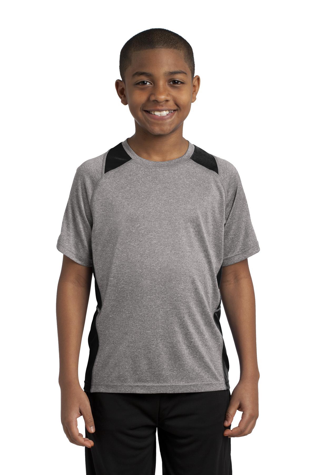 Sport-Tek Youth Heather Colorblock Contender Tee. YST361 - Dresses Max