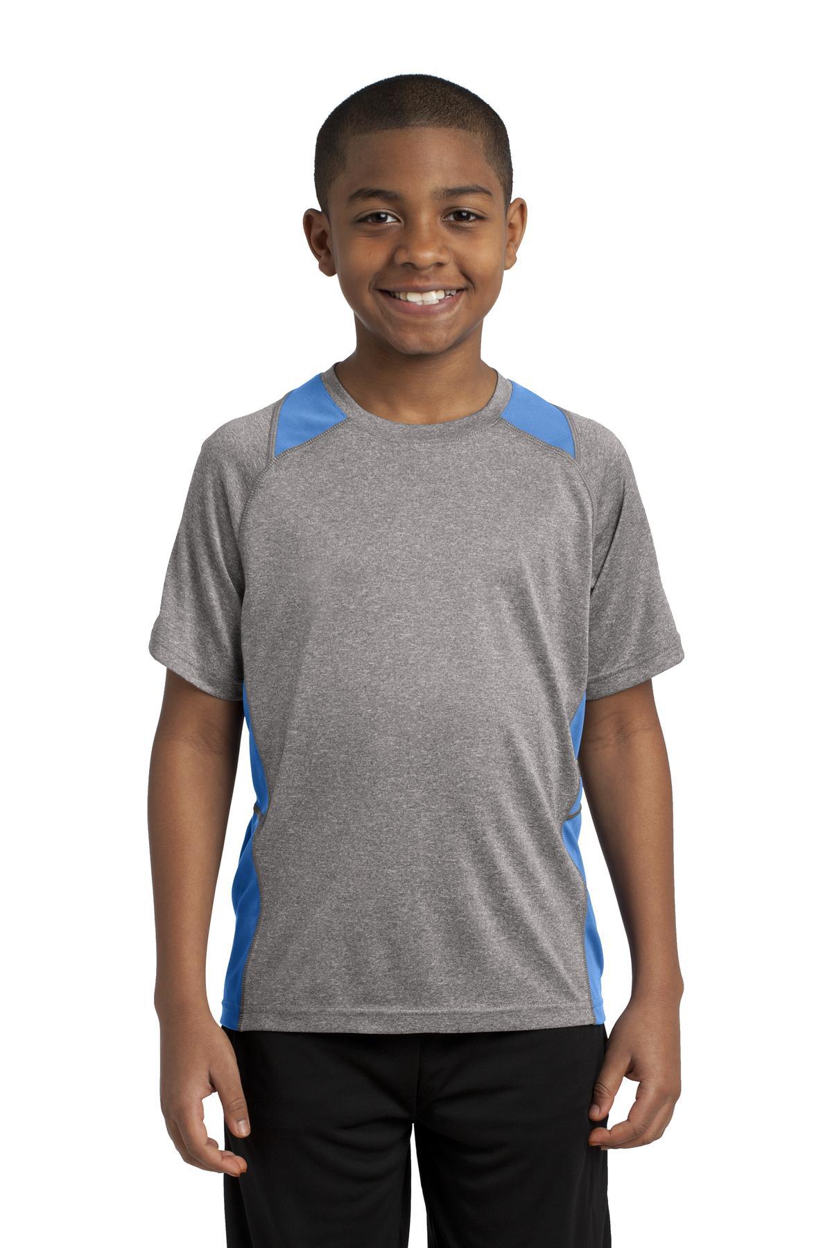 Sport-Tek Youth Heather Colorblock Contender Tee. YST361 - Dresses Max