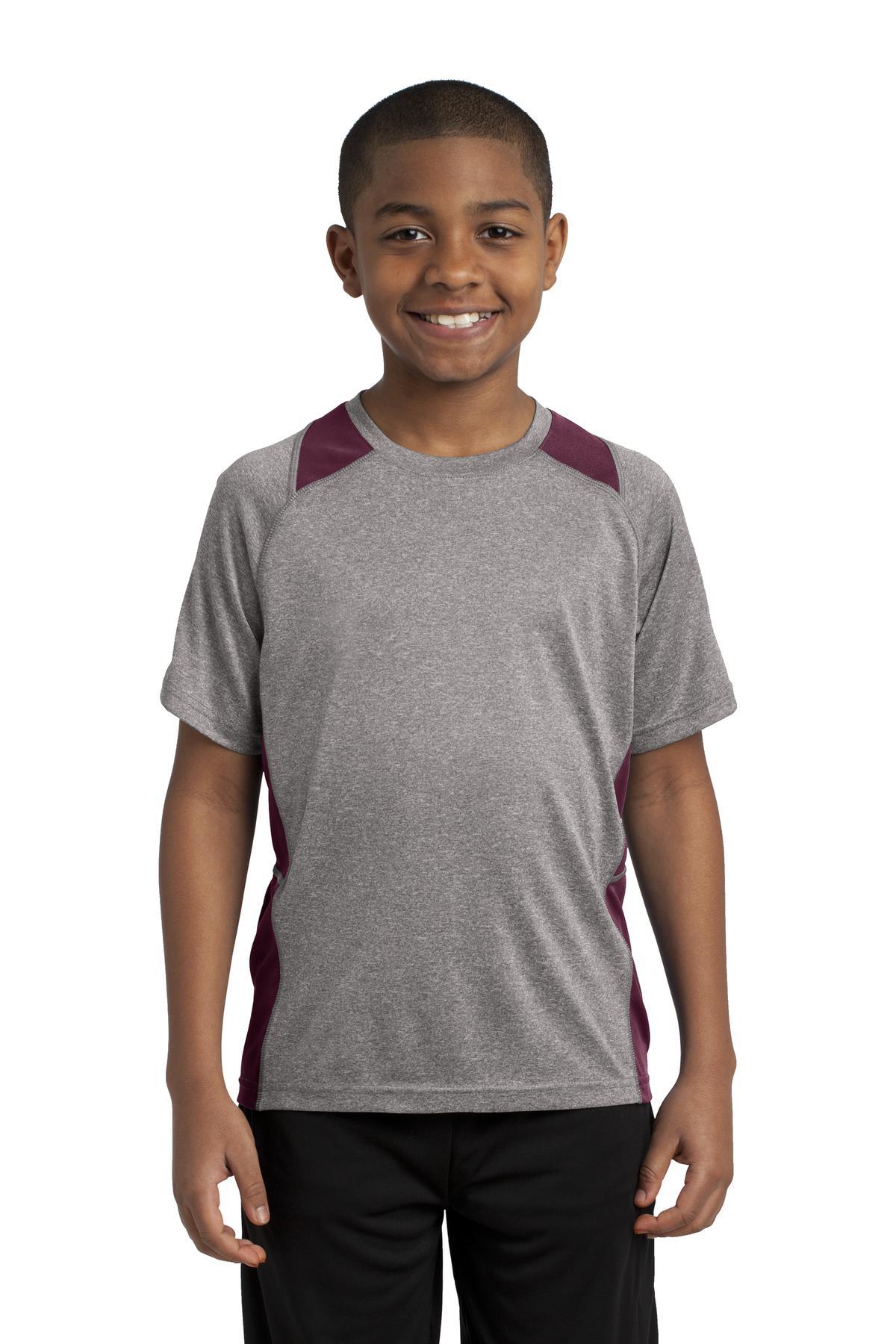 Sport-Tek Youth Heather Colorblock Contender Tee. YST361 - Dresses Max