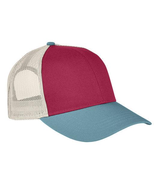 Authentic Pigment Tri-Color Trucker Cap AP1919 - Dresses Max