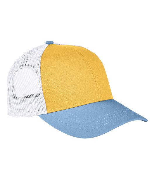 Authentic Pigment Tri-Color Trucker Cap AP1919 - Dresses Max