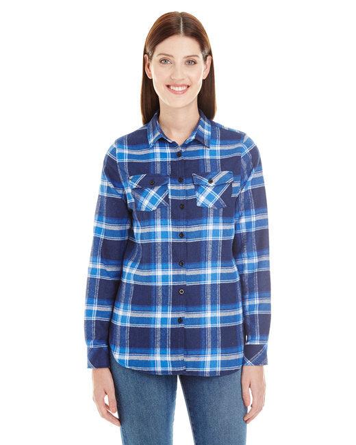 Burnside Ladies' Plaid Boyfriend Flannel Shirt B5210 - Dresses Max