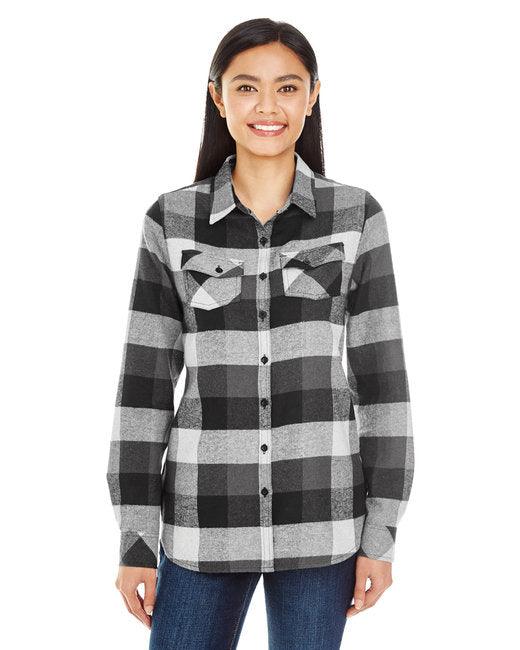 Burnside Ladies' Plaid Boyfriend Flannel Shirt B5210 - Dresses Max