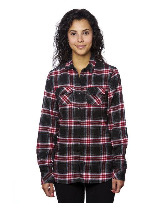 Burnside Ladies' Plaid Boyfriend Flannel Shirt B5210 - Dresses Max