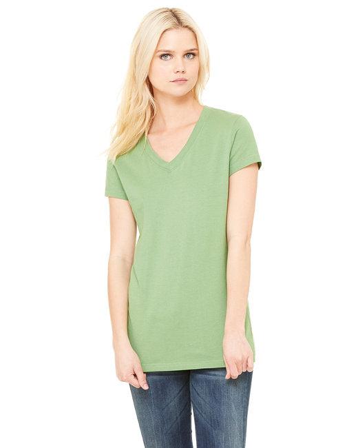 Bella + Canvas Ladies' Jersey Short-Sleeve V-Neck T-Shirt B6005 - Dresses Max