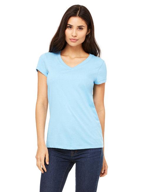 Bella + Canvas Ladies' Jersey Short-Sleeve V-Neck T-Shirt B6005 - Dresses Max