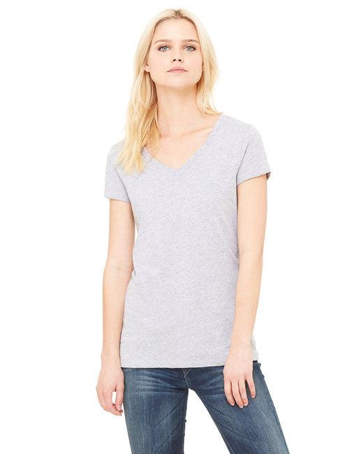 Bella + Canvas Ladies' Jersey Short-Sleeve V-Neck T-Shirt B6005 - Dresses Max