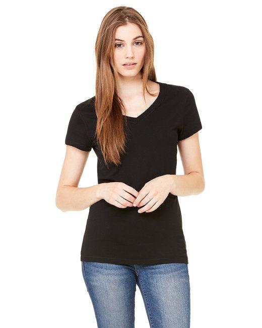 Bella + Canvas Ladies' Jersey Short-Sleeve V-Neck T-Shirt B6005 - Dresses Max