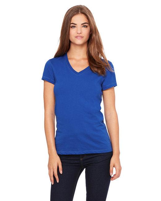 Bella + Canvas Ladies' Jersey Short-Sleeve V-Neck T-Shirt B6005 - Dresses Max