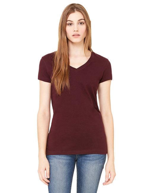 Bella + Canvas Ladies' Jersey Short-Sleeve V-Neck T-Shirt B6005 - Dresses Max