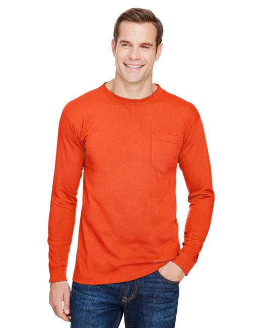 Bayside Unisex Union-Made Long-Sleeve Pocket Crew T-Shirt BA3055 - Dresses Max