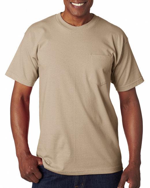 Bayside Adult 6.1 oz., 100% Cotton Pocket T-Shirt BA7100 - Dresses Max