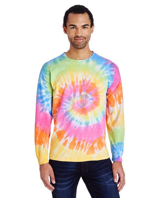 Tie-Dye Adult 5.4 oz. 100% Cotton Long-Sleeve T-Shirt CD2000 - Dresses Max