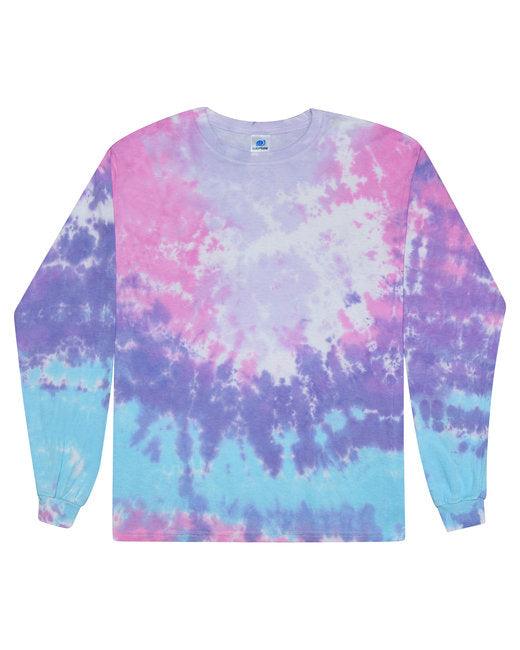 Tie-Dye Adult 5.4 oz. 100% Cotton Long-Sleeve T-Shirt CD2000 - Dresses Max