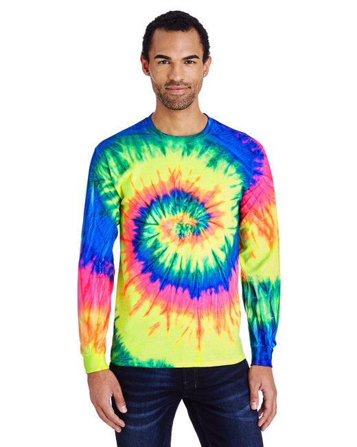 Tie-Dye Adult 5.4 oz. 100% Cotton Long-Sleeve T-Shirt CD2000 - Dresses Max