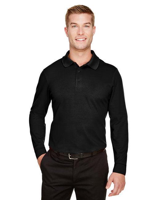 Devon & Jones CrownLux Performance Men's Plaited Long Sleeve Polo DG20L - Dresses Max