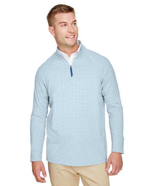 Devon & Jones CrownLux Performance Men's Clubhouse Micro-Stripe Quarter-Zip DG480 - Dresses Max