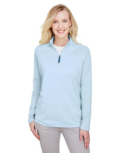 Devon & Jones CrownLux Performance Ladies' Clubhouse Micro-Stripe Quarter-Zip DG480W - Dresses Max