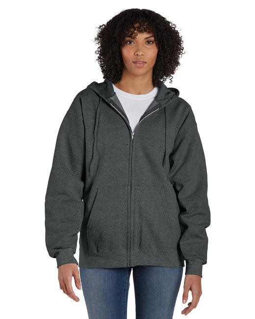 Hanes Adult 9.7 oz. Ultimate Cotton® 90/10 Full-Zip Hooded Sweatshirt F280 - Dresses Max