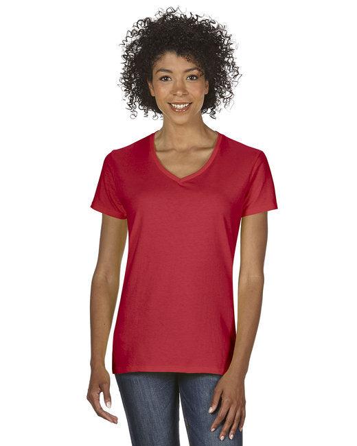 Gildan Ladies' Heavy Cotton™ V-Neck T-Shirt G500VL - Dresses Max