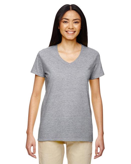 Gildan Ladies' Heavy Cotton™ V-Neck T-Shirt G500VL - Dresses Max