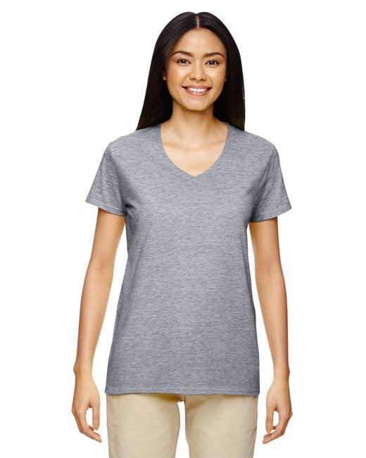 Gildan Ladies' Heavy Cotton™ V-Neck T-Shirt G500VL - Dresses Max