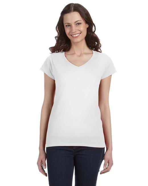 Gildan Ladies' SoftStyle Fitted V-Neck T-Shirt G64VL - Dresses Max