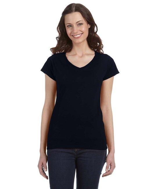 Gildan Ladies' SoftStyle Fitted V-Neck T-Shirt G64VL - Dresses Max