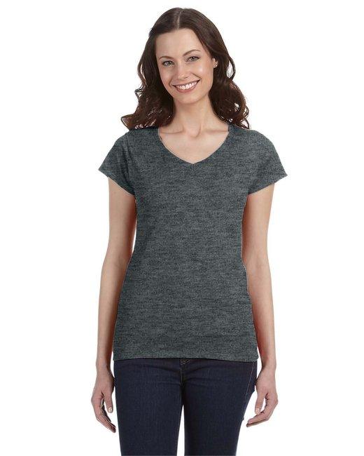 Gildan Ladies' SoftStyle Fitted V-Neck T-Shirt G64VL - Dresses Max