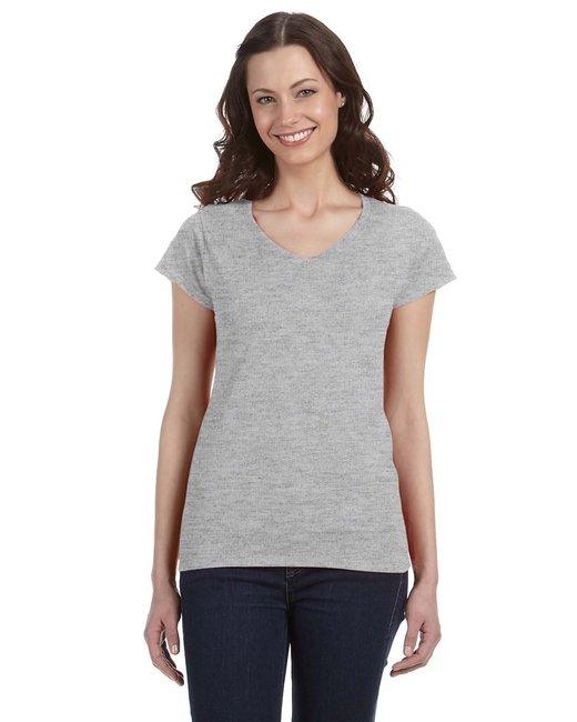 Gildan Ladies' SoftStyle Fitted V-Neck T-Shirt G64VL - Dresses Max