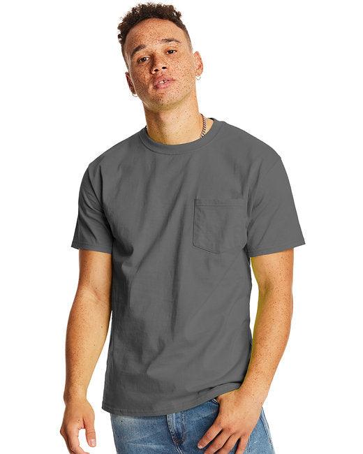 Hanes Men's Authentic-T Pocket T-Shirt H5590 - Dresses Max