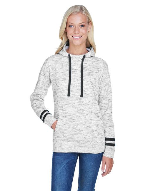 J America Ladies' Melange Scuba Neck Sweatshirt JA8674 - Dresses Max