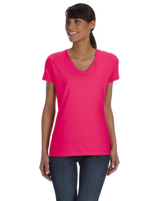 Fruit of the Loom Ladies' HD Cotton V-Neck T-Shirt L39VR - Dresses Max