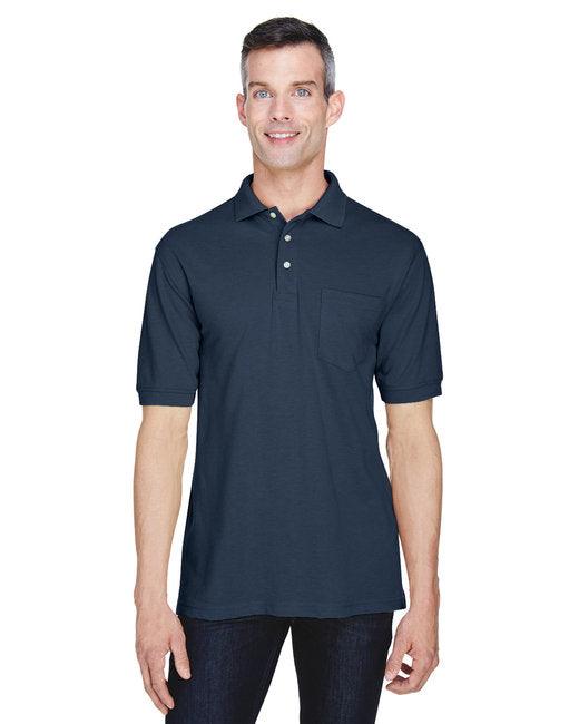 Harriton Men's 5.6 oz. Easy Blend Polo with Pocket M265P - Dresses Max