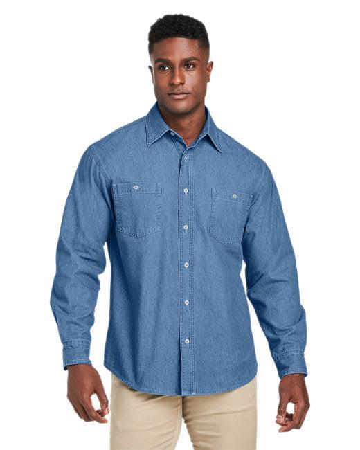 Harriton Men's Denim Shirt-Jacket M540 - Dresses Max