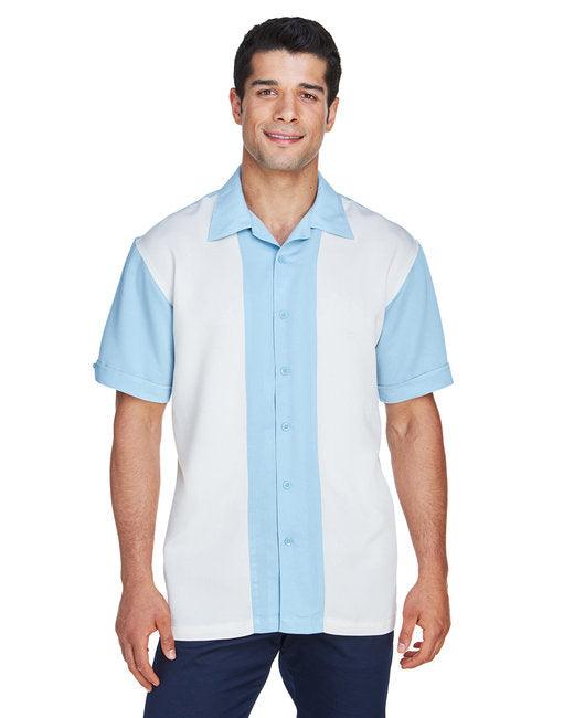 Harriton Men's Two-Tone Camp Shirt M575 - Dresses Max