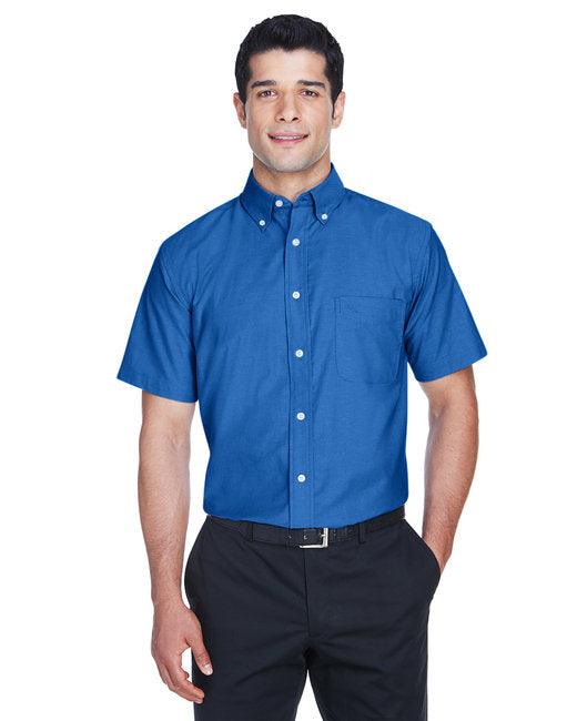 Harriton Men's Short-Sleeve Oxford with Stain-Release M600S - Dresses Max