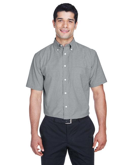 Harriton Men's Short-Sleeve Oxford with Stain-Release M600S - Dresses Max