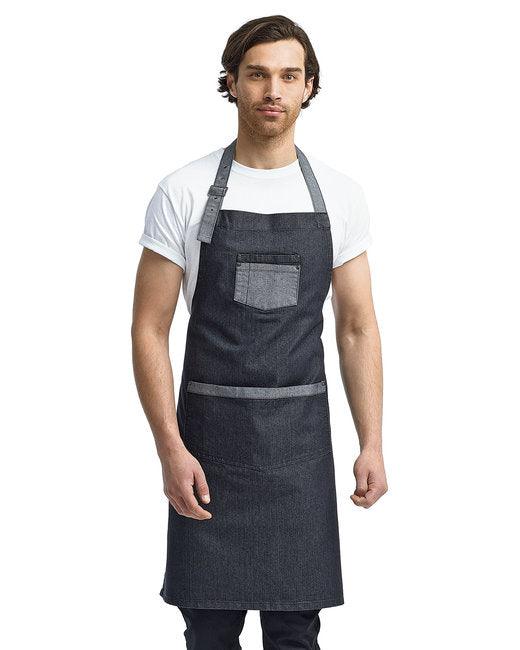 Artisan Collection by Reprime Unisex Domain Contrast Denim Bib Apron RP127 - Dresses Max