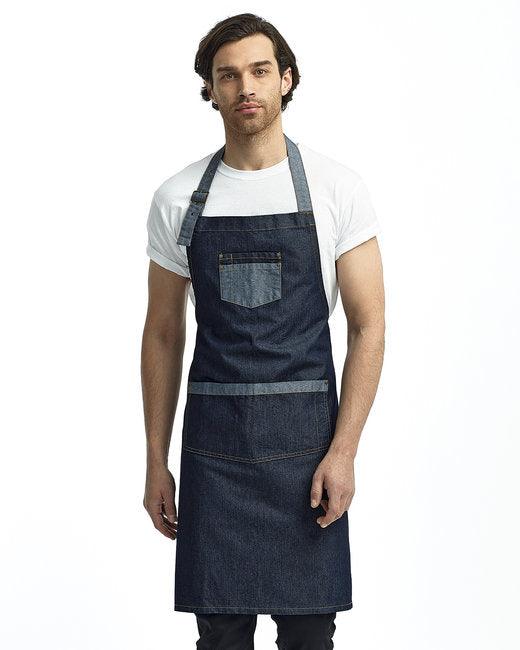 Artisan Collection by Reprime Unisex Domain Contrast Denim Bib Apron RP127 - Dresses Max