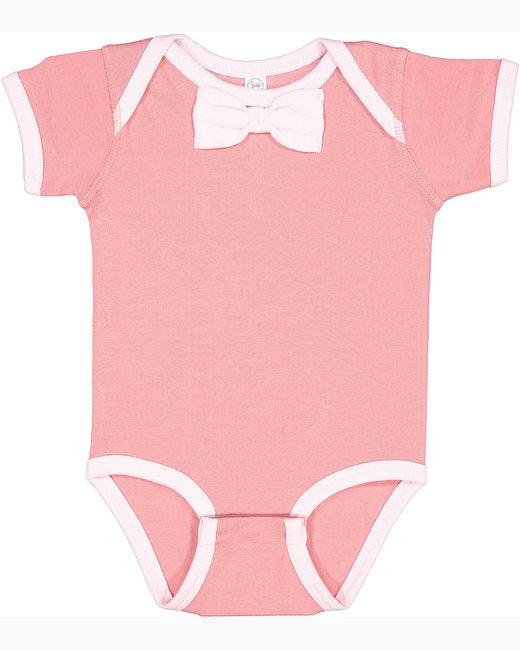 Rabbit Skins Infant Baby Rib Bow Tie Bodysuit RS4407 - Dresses Max